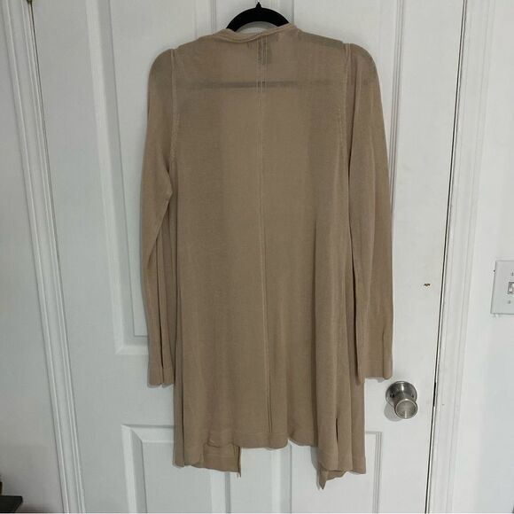 Joan Vass New York Rayon Open Front Drape Longline Cardigan Womens Size Large - Picture 3 of 4